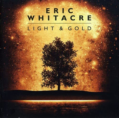 CD cover for Eric Whitacre’s “Light & Gold” with a tree silhouette.