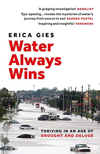 Book cover: "Water Always Wins" with a flooded city street image.