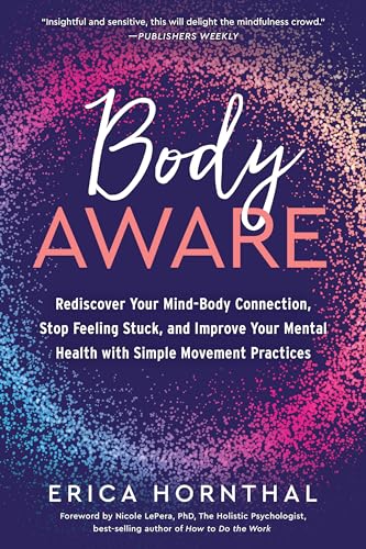 Book cover: "Body Aware" with colorful speckled background and white text.