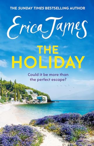 Book cover: "The Holiday" with a coastal landscape and blue sky.