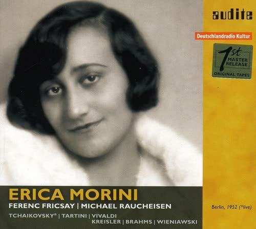 CD cover featuring a portrait of violinist Erica Morini, 1952.