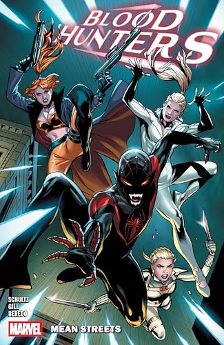 Comic book cover featuring four characters, including a vampire Spider-Man, in dynamic action poses.