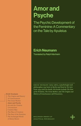 Book cover: “Amor and Psyche” by Erich Neumann, dark green and orange.