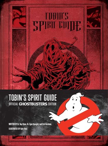 Red book cover featuring a ghostly figure and the Ghostbusters logo.