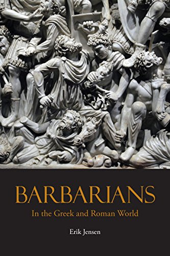 Book cover depicting a detailed marble relief of battling figures.