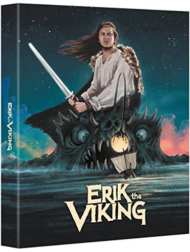 Blu-ray cover for "Erik the Viking" featuring a warrior and sea monster.