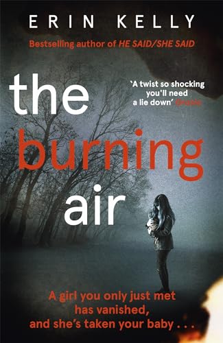Book cover: "The Burning Air" with a woman standing in a misty forest.