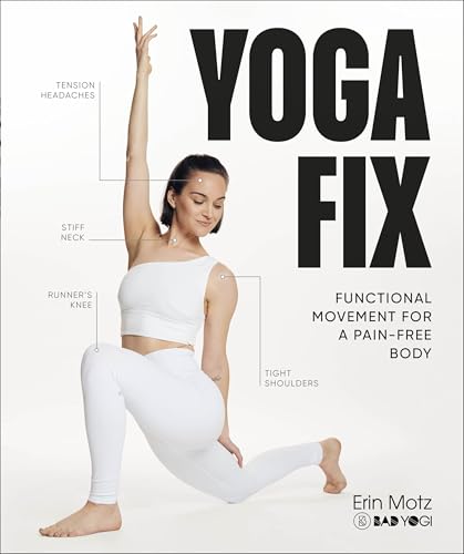 Book cover: woman in white yoga wear demonstrating a lunge pose.