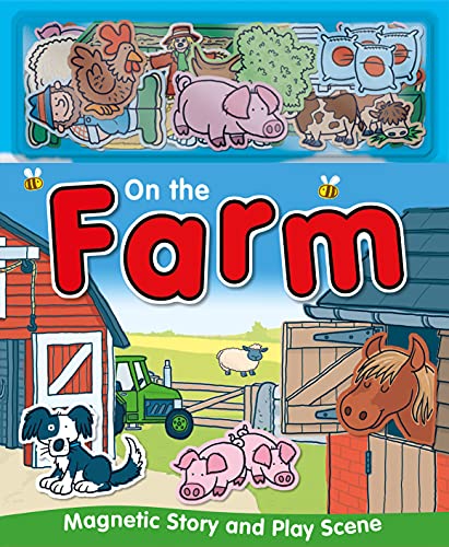 On the Farm magnetic play set featuring a barn, tractor, and various farm animals.