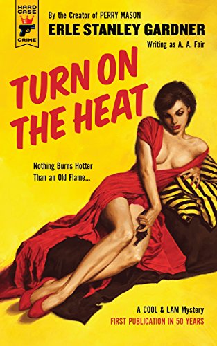 Book cover featuring a woman in a red dress holding a gun on yellow.