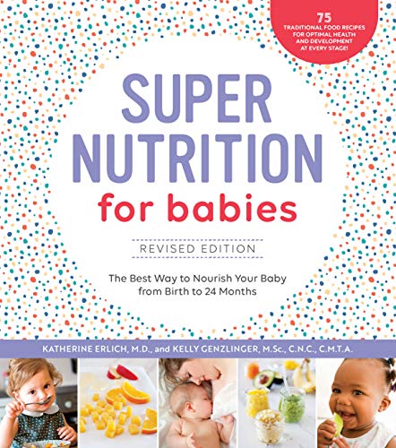 Book cover: “Super Nutrition for Babies,” with baby food images.