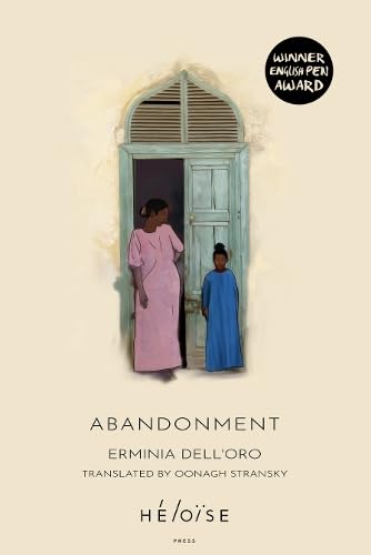 Book cover: two figures stand before a weathered, pale blue doorway.