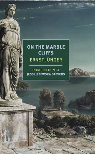 Book cover featuring a classical statue overlooking a dark lake and mountainous landscape.