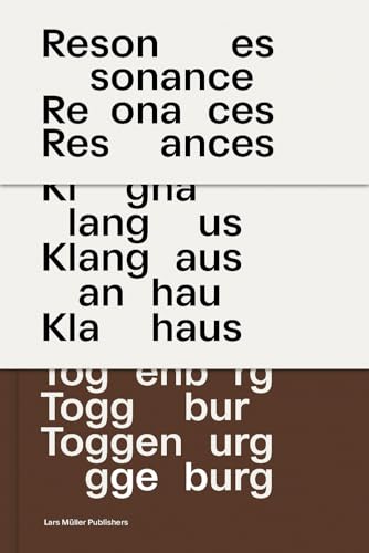Book cover with stacked, fragmented typography in black on beige and brown.
