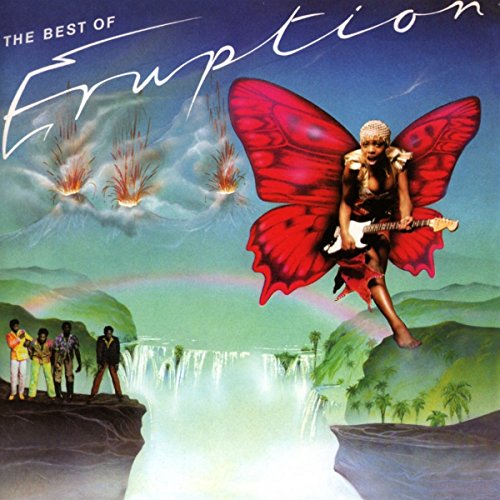 "CD case with album cover art featuring a man with red butterfly wings playing guitar."