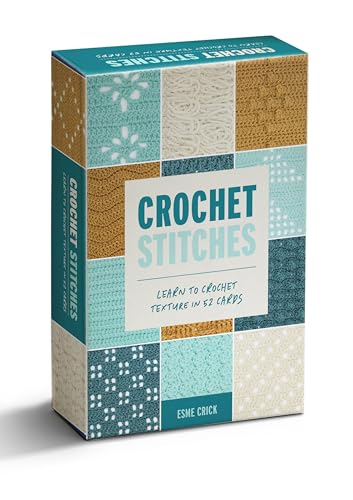 Card deck for learning crochet stitches, featuring textured stitch patterns.