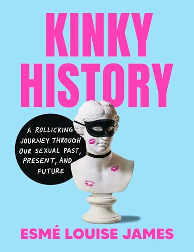 Book cover with a classical statue head wearing a black mask on blue background.
