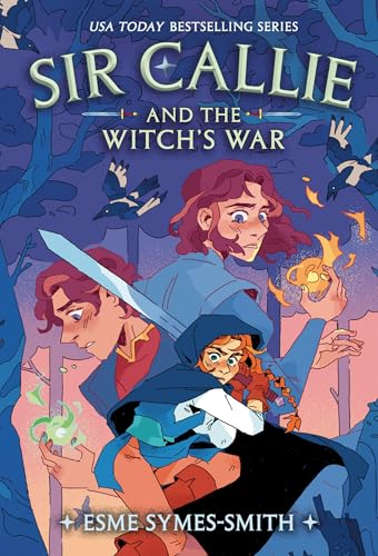 Book cover: three young people with magic in a dark forest.