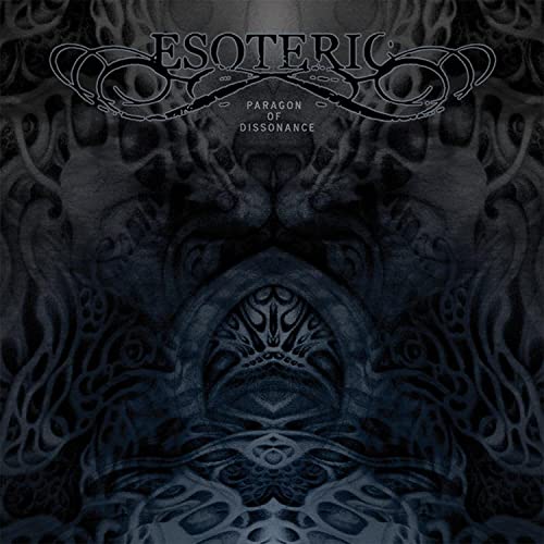 Dark album cover with ornate text and swirling, organic shapes.