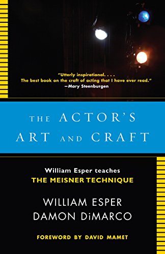 Book cover: "Actor's Art and Craft" by William Esper, with stage lights.