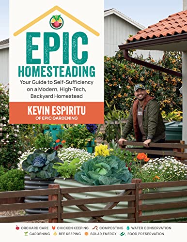 Book cover featuring a man in a garden with raised beds and plants.