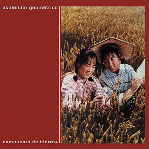 Record cover: two young women in a wheat field, red border.