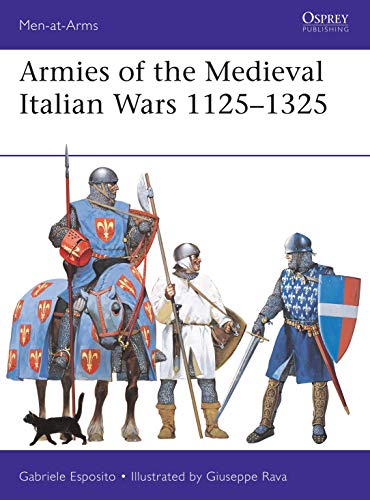 Book cover depicting armored medieval Italian soldiers and a small black cat.