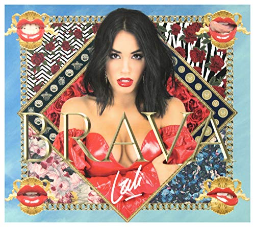 CD cover for Lali Esposito’s “BRAVA” featuring a portrait and floral design.