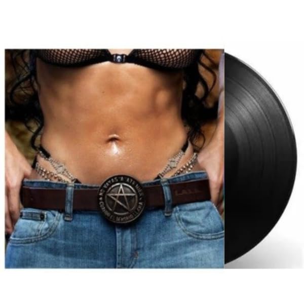 Vinyl record with cover art depicting a torso and belt buckle.