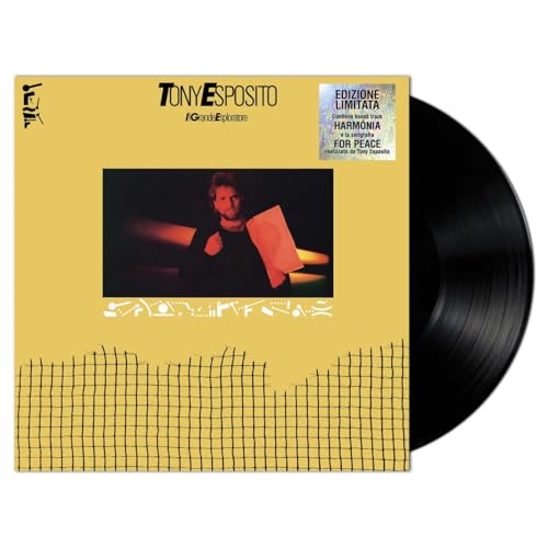 Vinyl record of Tony Esposito’s “Il Grande Esploratore” with yellow cover art.