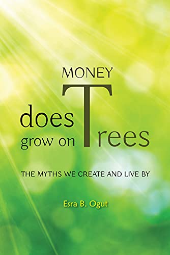 Book cover with text "Money does grow on Trees" against green foliage.