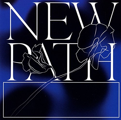 CD cover with white text “NEW PATH” and sketched blue flower.