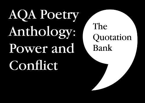 Black cover with white text: “AQA Poetry Anthology: Power and Conflict.”