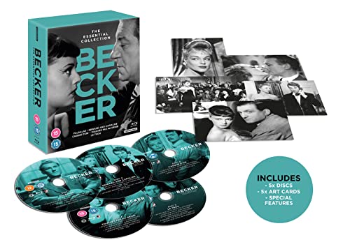Blu-ray box set of Jacques Becker films with discs and art cards.