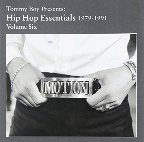 CD cover: man with a large belt buckle spelling "MOTION", black and white.
