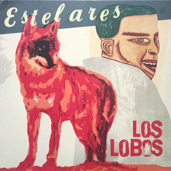 Vinyl record cover: red wolf and partial face illustration.