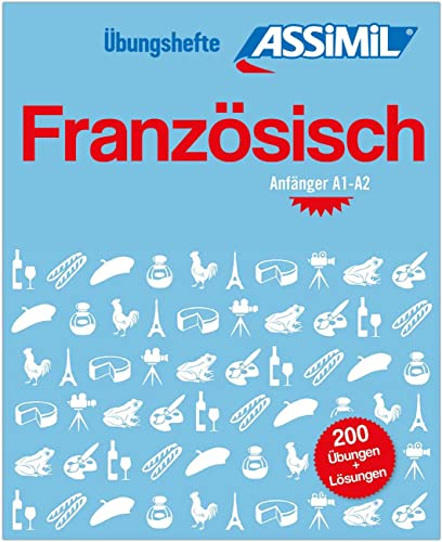 Workbook with French language lessons, likely featuring exercises and grammar rules for beginners.