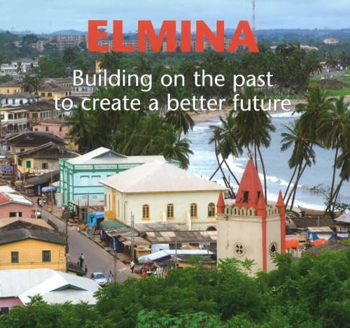 Coastal town of Elmina, Ghana, with historic buildings and ocean view.
