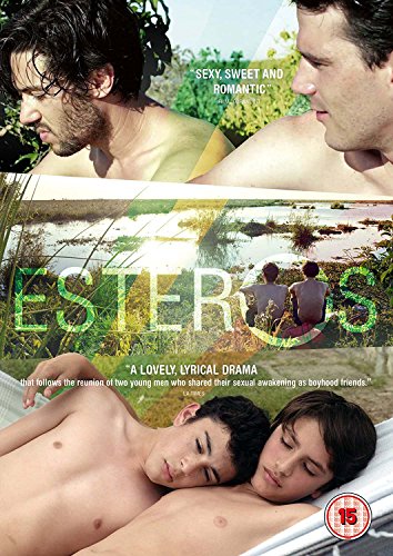 DVD cover for "Esteros" featuring two young men and a marsh landscape.
