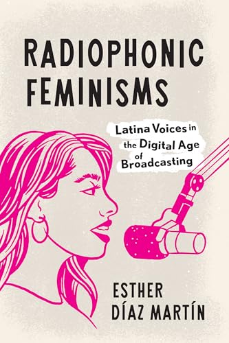 Book cover: pink illustration of a woman speaking into a microphone.