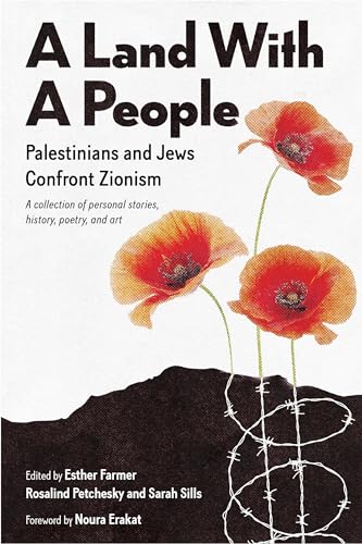 Book cover with red poppies, barbed wire, and dark text about Zionism.