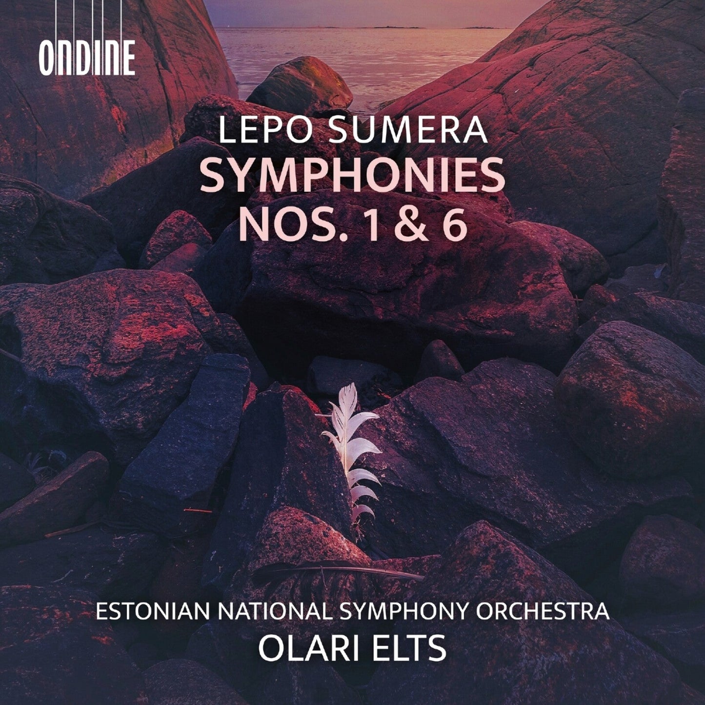 CD cover for Lepo Sumera symphonies, featuring rocky landscape imagery.