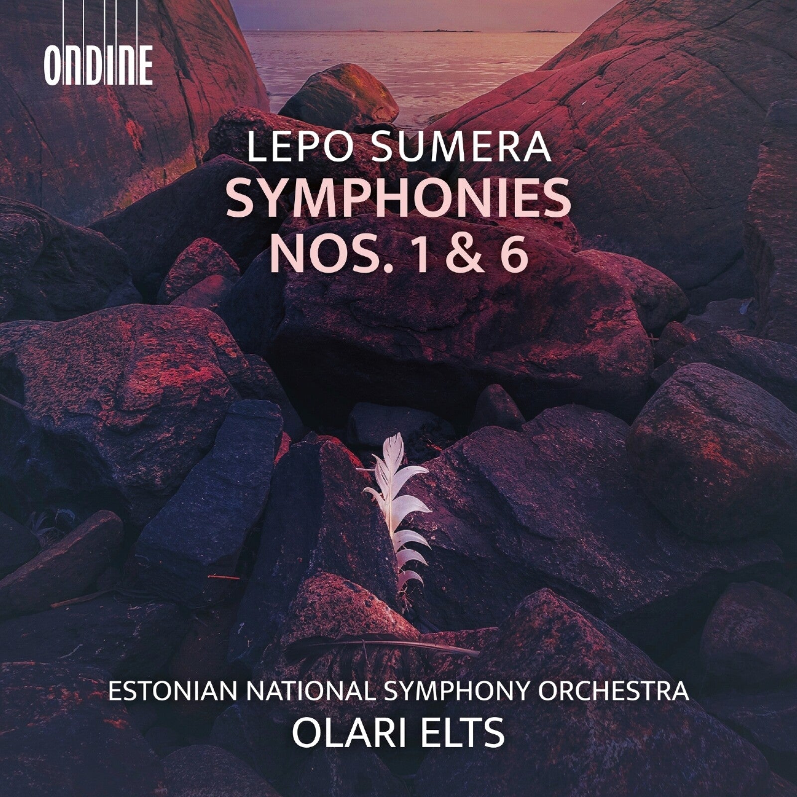 CD cover for Lepo Sumera symphonies, featuring rocky landscape imagery.