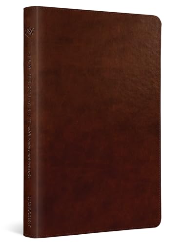 Dark brown leather-bound book, spine reads “New Testament with Psalms and Proverbs”.