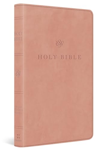 Closed, reddish-brown leather-bound Bible with gold embossed text.