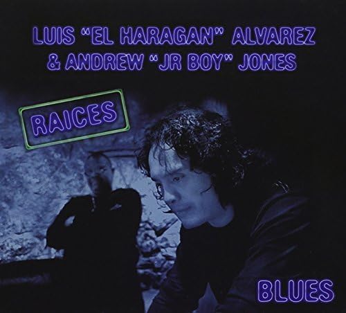 CD cover featuring two men and neon text, dark blues background.