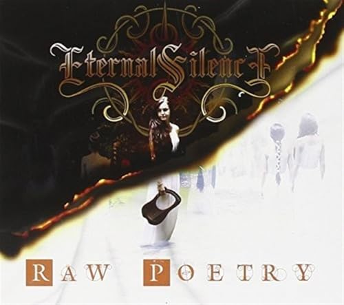 CD cover: dark and light figures, ornate title "Eternal Silence - Raw Poetry".