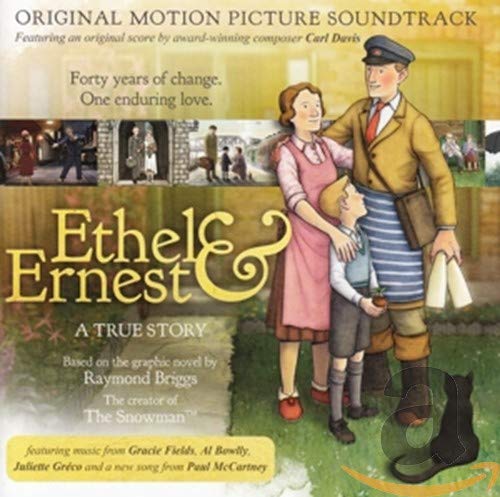 CD cover for "Ethel & Ernest" featuring an elderly couple and illustrated scenes.