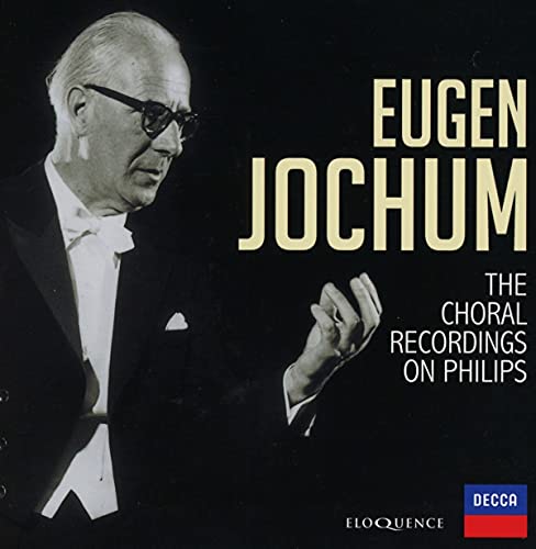 Black and white photo of conductor Eugen Jochum, CD cover art.