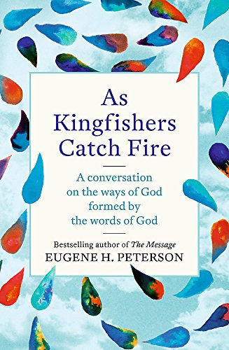 Book cover: "As Kingfishers Catch Fire" with colorful, abstract bird shapes.